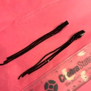 Earnings black rhinestone clip on long